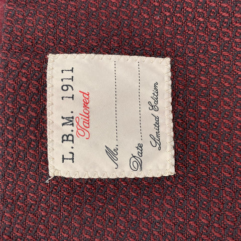 L.B.M. 1911 Size 36 Burgundy & Black Textured Wool / Cotton Slim Fit Sport Coat