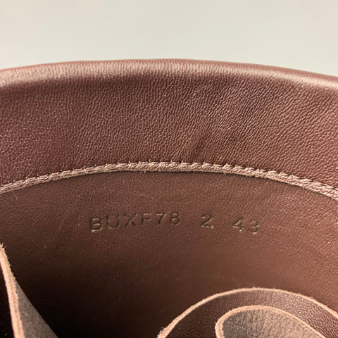 VALENTINO Size 10 Brown Leather Zip Up Combat Boots