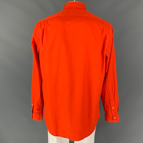 RALPH LAUREN Size XL Orange Cotton Classic Fit Long Sleeve Shirt