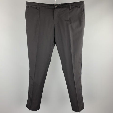 DOLCE & GABBANA Size 34 / IT 50 Black Wool Blend Zip Fly Dress Pants