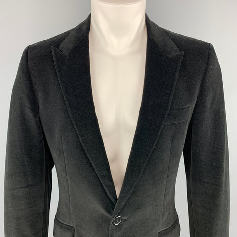 PS by PAUL SMITH Taille 40 Manteau de sport à revers en velours noir