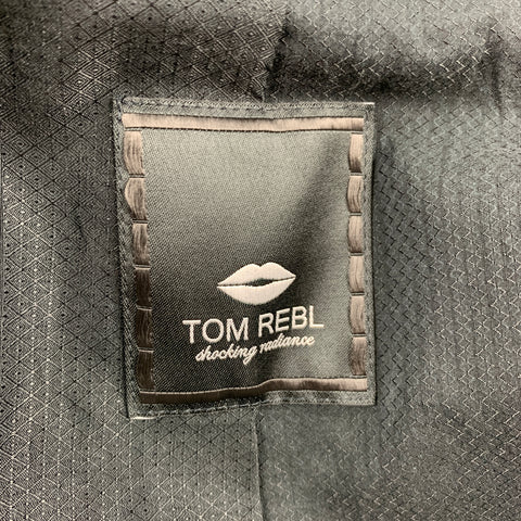 TOM REBL Size 42 Black Acetate / Cotton Shawl Collar Sport Coat