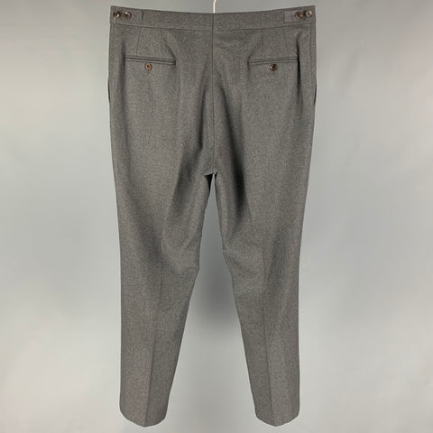 THOM BROWNE Size 37 Grey Button Fly Dress Pants