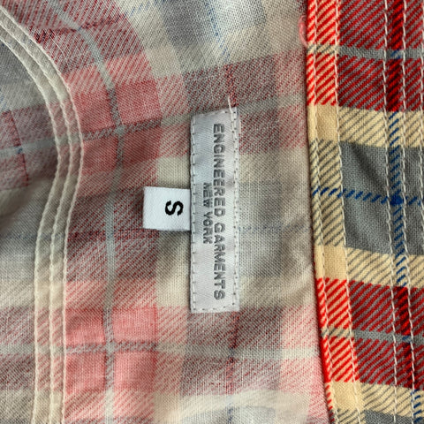 ENGINEERED GARMENTS Size S Red & Grey Plaid Cotton Button Down Long Sleeve Shirt
