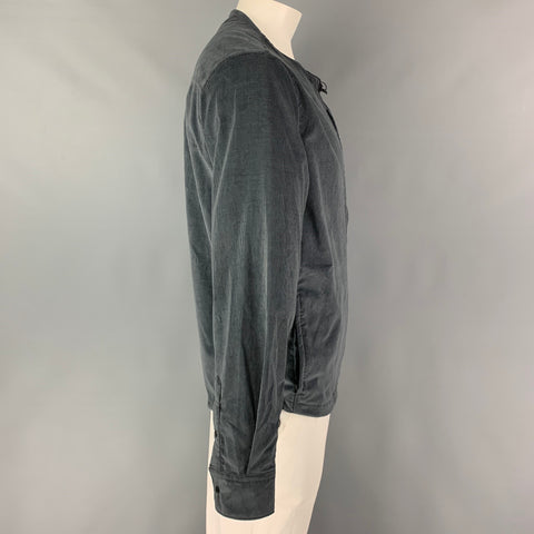 HAVEN Size L Grey Corduroy Cotton Zip Up Sanson Guide Jacket