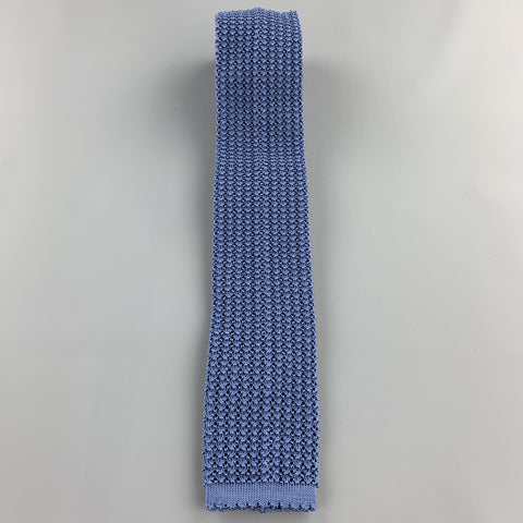 HAYWARD LONDON Steel Blue Silk Textured Knit Tie