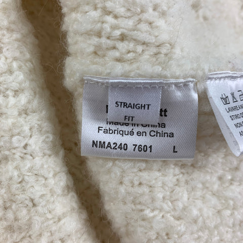 NEIL BARRETT Size L Cream Acrylic Camel Hair Blend Scoop Neck Sweater