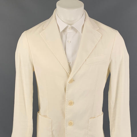 BARENA Taille 38 Manteau de sport à simple boutonnage en mélange de lin crème