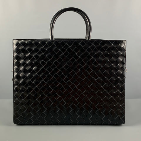 BOTTEGA VENETA Black Intrecciato Leather Shoulder Bag