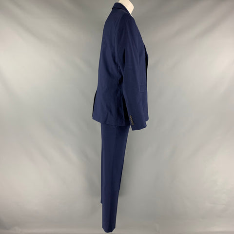 THE KOOPLES Size 38 Navy Houndstooth Wool Single Breasted Suit