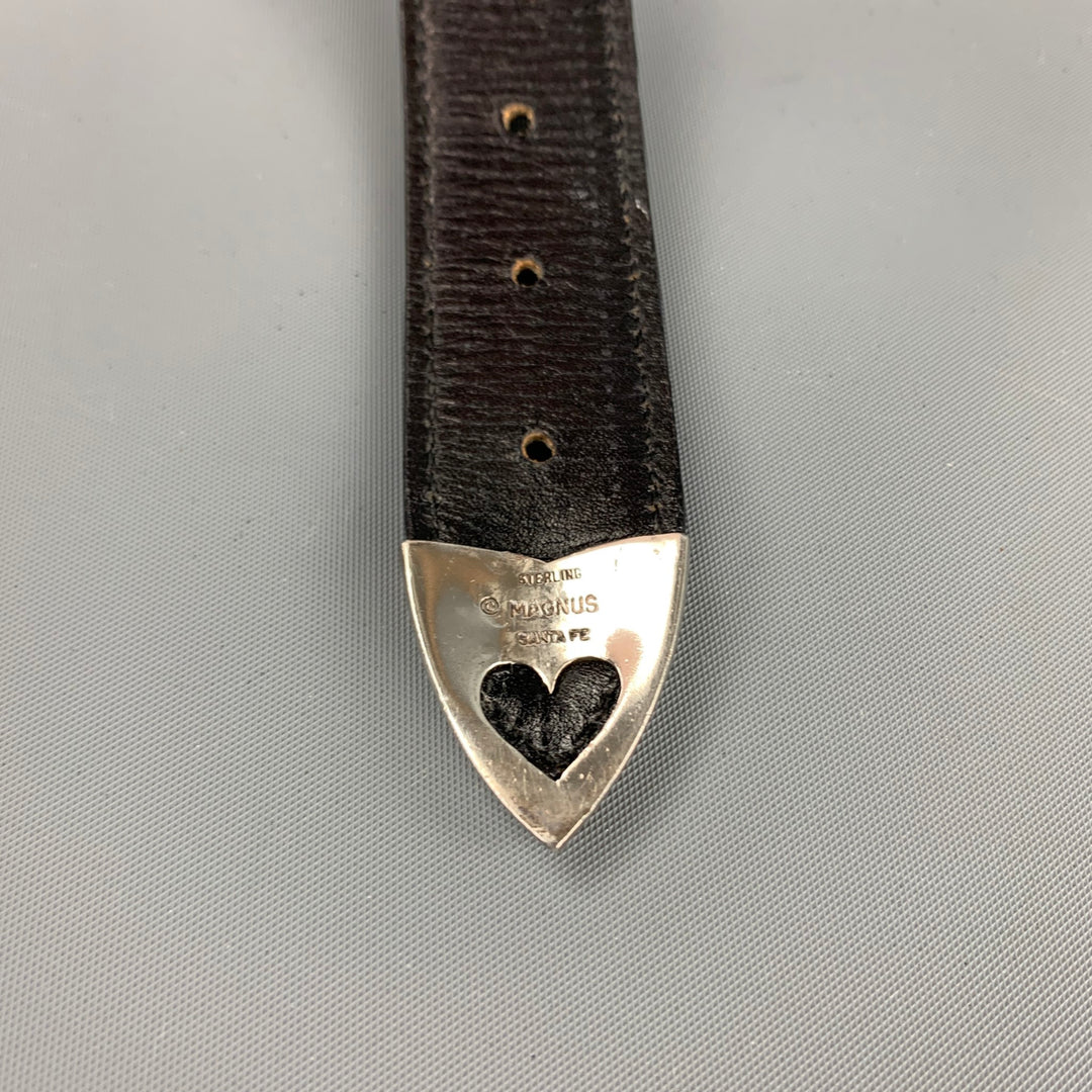 Alexander's Sterling Silver buckle leather belt