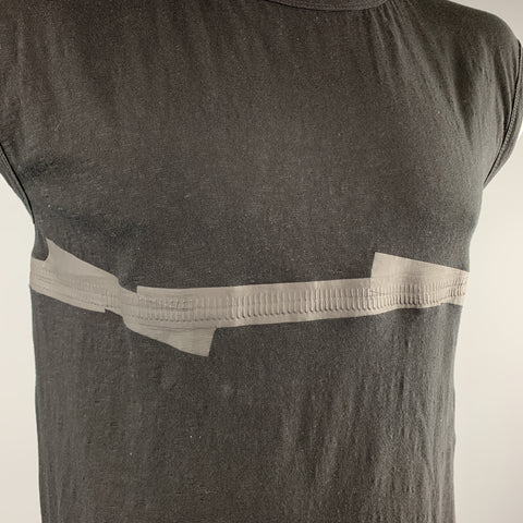 ISAAC SELLAM Taille M T-shirt sans manches en coton texturé noir