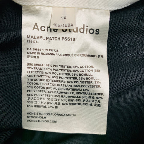 ACNE STUDIOS Size 44 Black Polyester Cotton Patches Jacket