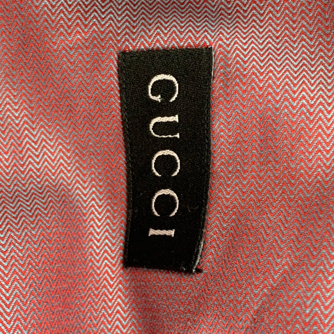 GUCCI by TOM FORD Size L Red Blue Zig Zag Cotton Long Sleeve Shirt