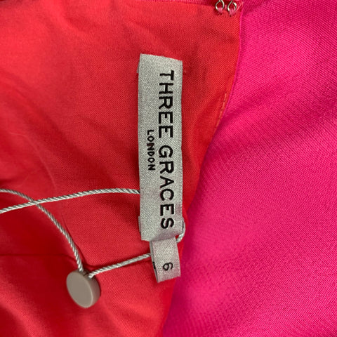 THREE GRACES Size S Pink Viscose Halter Shift Dress