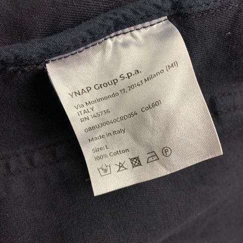8 by YOOX  Size L Navy Cotton Single Breasted Sport Coat