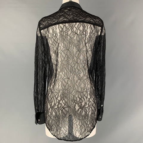 EQUIPMENT Size M Black Lace Button Up Shirt
