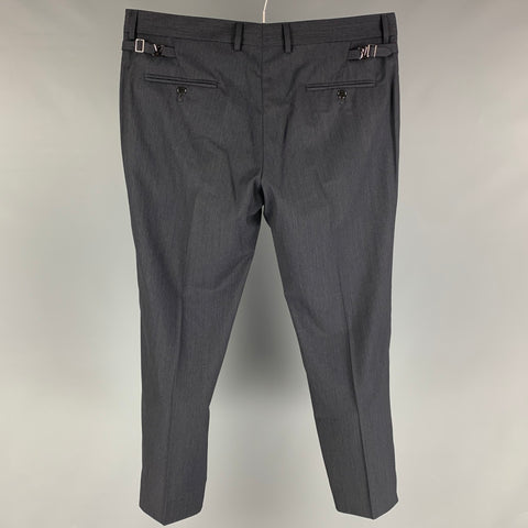 LOUIS VUITTON Size 36 Charcoal Wool Zip Fly Dress Pants