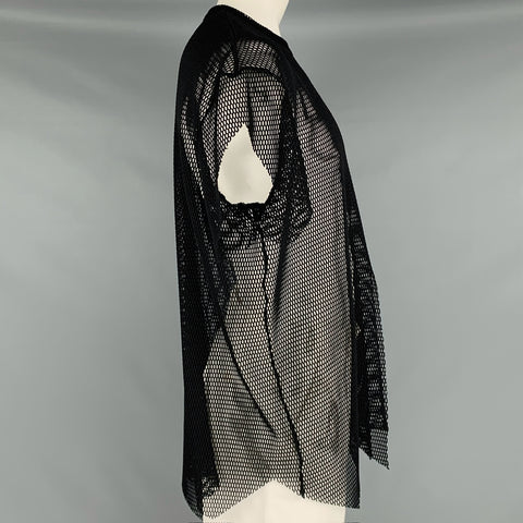 COMME des GARCONS Size XL Black Mesh Polyester Crew-Neck T-shirt