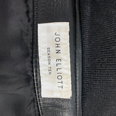 JOHN ELLIOTT Season Ten Size M Black White Leather Bomber Jacket