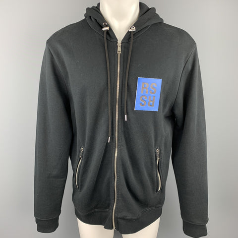RAF SIMONS To The Archives No Longer Relevant Robot Black Cotton Hoodie Sweatshirt