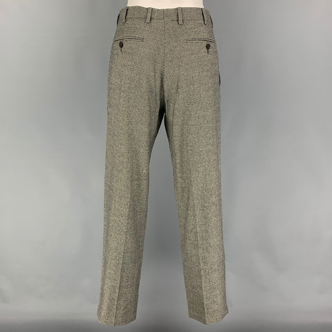 VALENTINO Size 10 Black White Virgin Wool Houndstooth Dress Pants