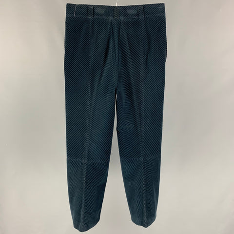 Vintage GIANNI VERSACE Size 30 Dark Blue Textured Cotton Casual Pants