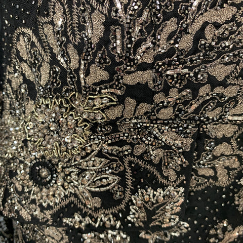 ALEXANDER MCQUEEN Size 38 Black Silver Beaded Wool Mohair Sport Coat