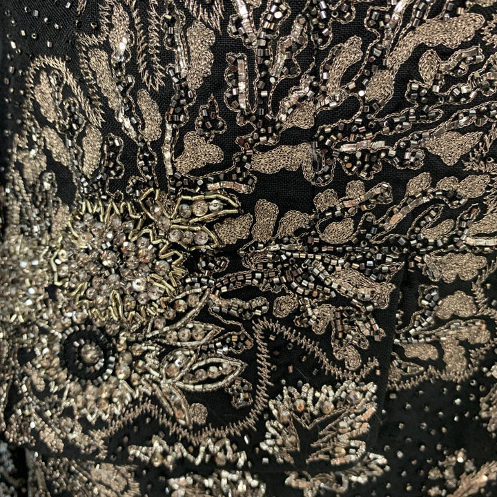 ALEXANDER MCQUEEN Size 38 Black Silver Beaded Wool Mohair Sport Coat