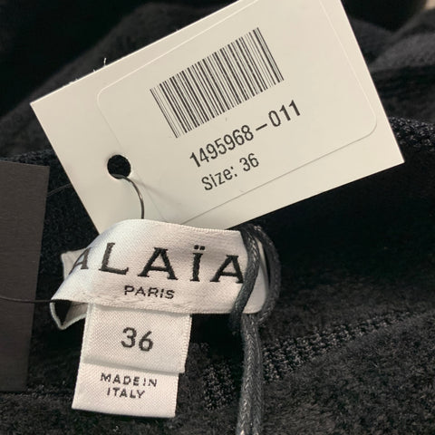 ALAIA Jersey corto de terciopelo de poliamida viscosa negro talla 4