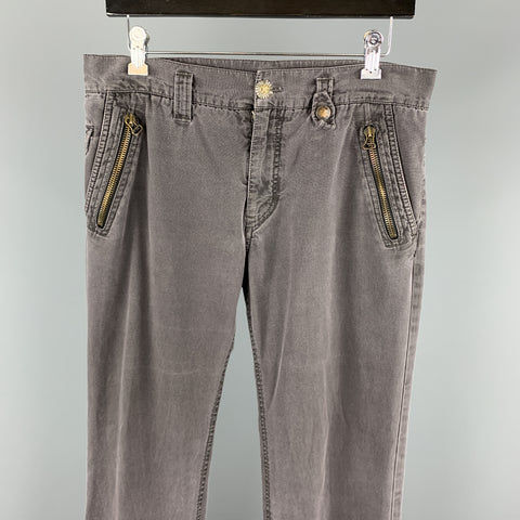 CLOAK Size 32 Charcoal Wash Cotton Blend Casual Pants