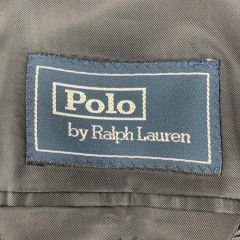 POLO by RALPH LAUREN Size 42 Navy & White Pinstripe Virgin Wool / Cashmere Single Breasted Suit