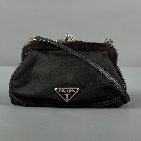 PRADA Mini sac à main bandoulière en nylon noir