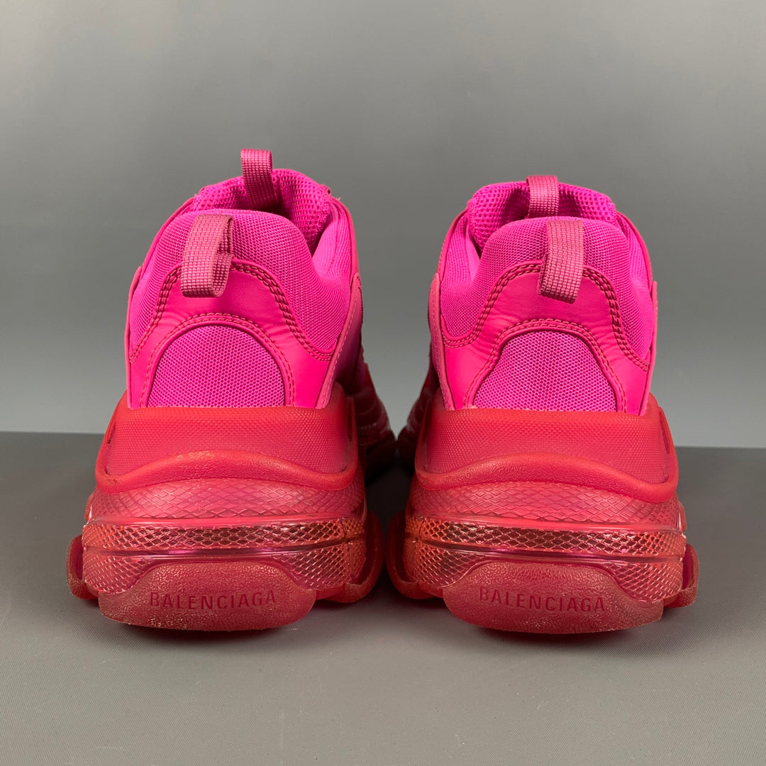 BALENCIAGA Talla 11 Zapatillas de deporte de telas mixtas Rosa