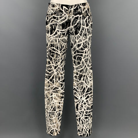 PROENZA SCHOULER pour J BRAND Taille 28 Jean en coton mélangé peint noir et blanc