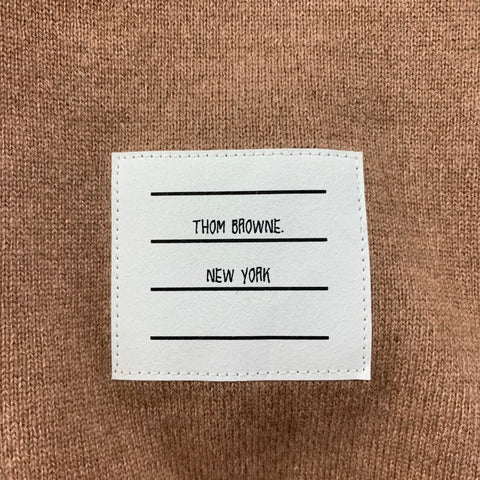 THOM BROWNE Size 4 Camel Cream Cotton Blend Stripe Sweatpants