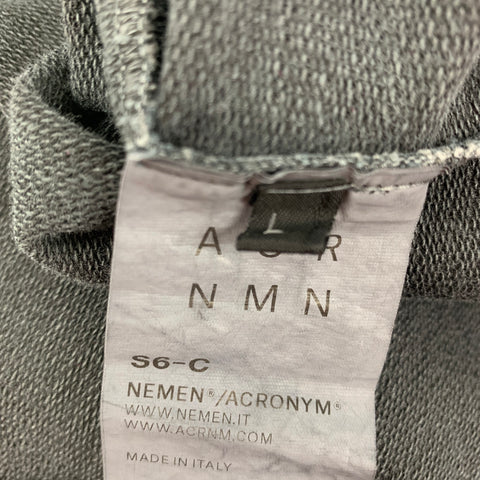 ACRONYM SS 15 Size L Charcoal Wash Cotton Crew-Neck S6-C Sweatshirt