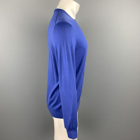 THEORY Size M Blue Wool Crew-Neck Pullover