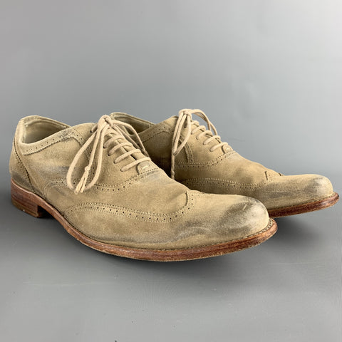 Zapatos con cordones y punta de ala de ante desgastado color caqui talla 10,5 de NDC