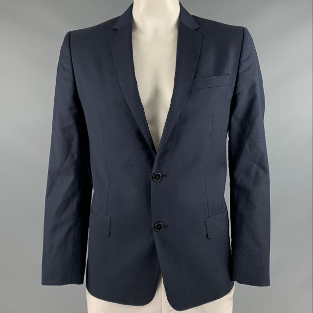 VERSACE COLLECTION Size 44 Navy Wool Single Breasted Sport Coat