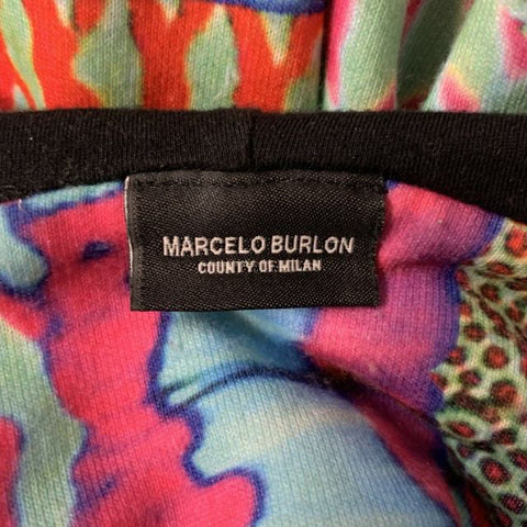 MARCELO BURLON Sudadera con capucha abstracta de algodón y poliéster multicolor Talla S
