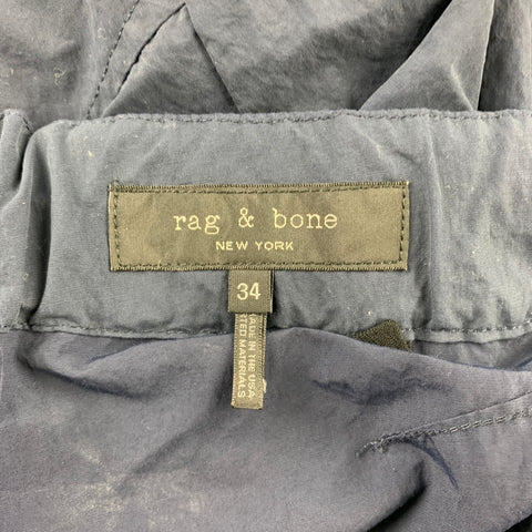 RAG & BONE Size 34 Navy Nylon / Cotton Zip Fly Casual Pants