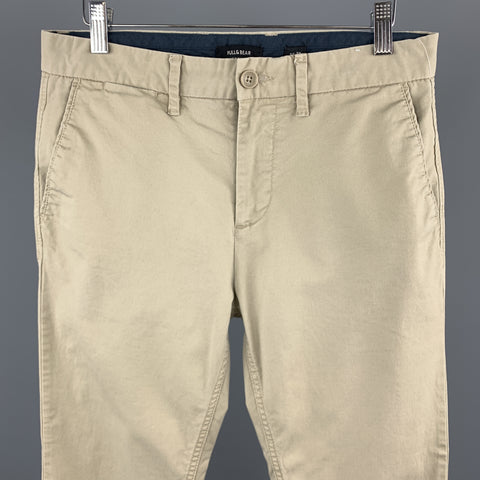 PULL & BEAR Size 30 x 29 Solid Tan Cotton Casual Pants