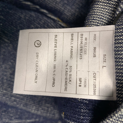 ROBERT TALBOTT Size L Navy White Corduroy Silk Cashmere Jacket