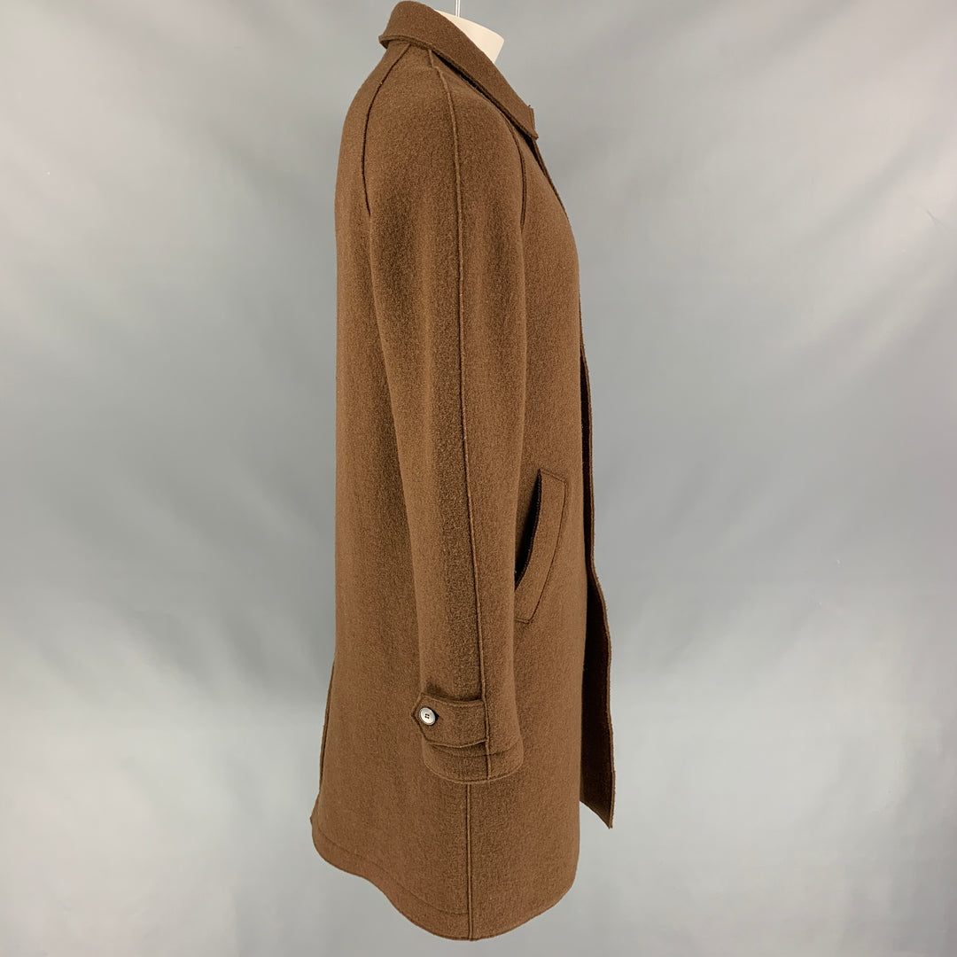 HARRIS WHARF LONDON Talla 44 Abrigo con botones de lana texturizada marrón