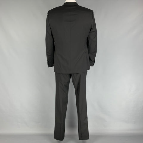 SAKS FIFTH AVENUE by SAMUELSOHN Size 42 Regular Black Wool Notch Lapel Suit
