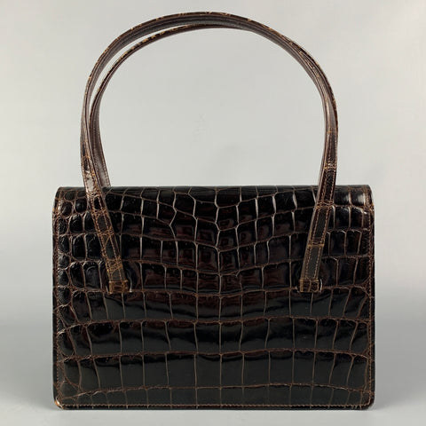 Vintage SACHA Brown Textured Alligator Leather Handbag