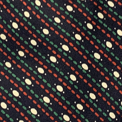 YVES SAINT LAURENT Navy Multi-Color Dots Silk Tie
