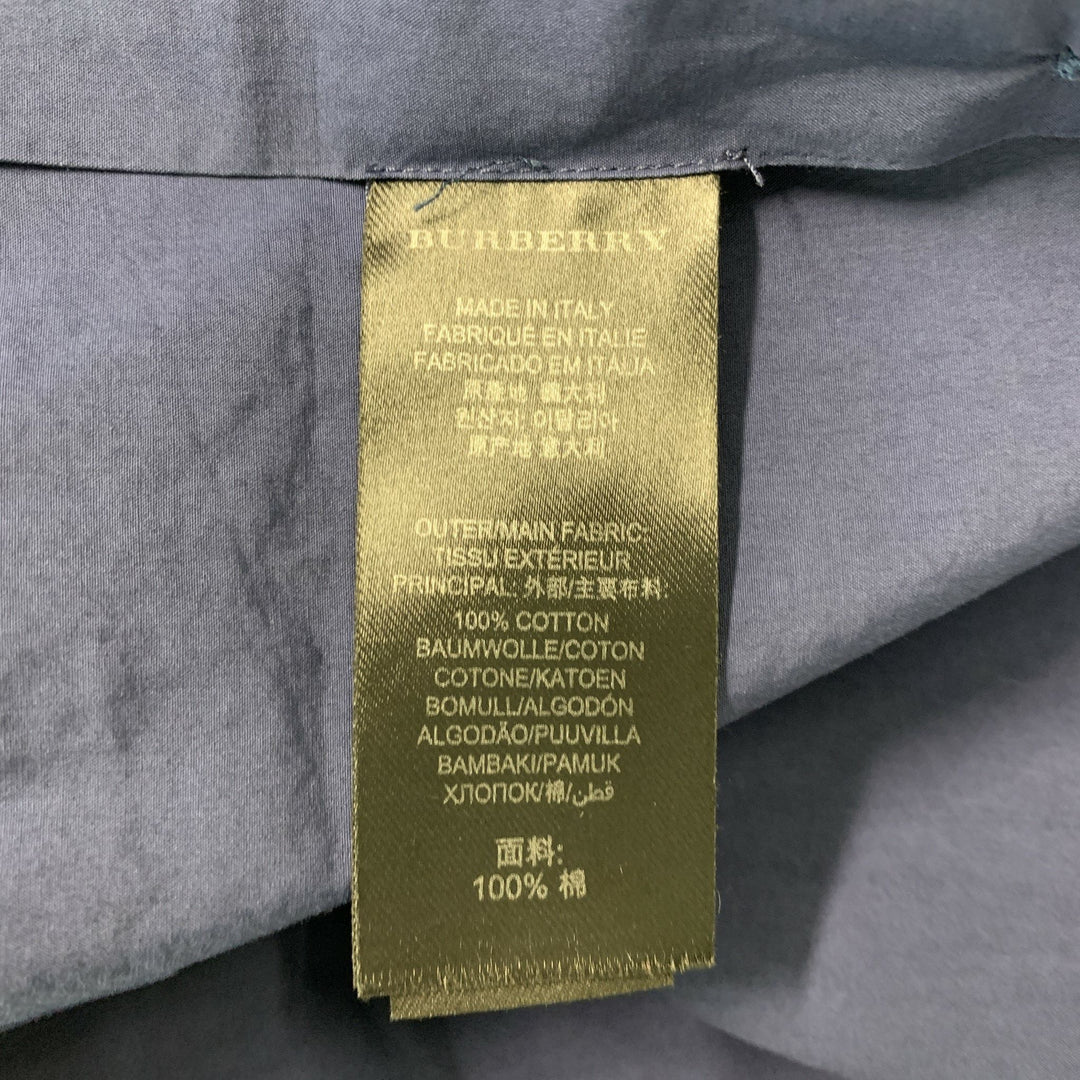 BURBERRY PRORSUM Size L Blue Solid Cotton Button Up Long Sleeve Shirt