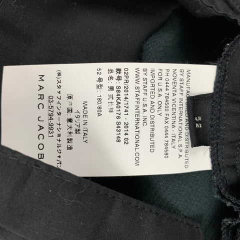 MARC JACOBS Size 42 Black Corduroy Cotton Notch Lapel Suit